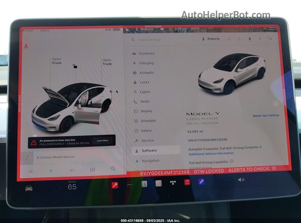 5YJYGDEE4MF212398 2021 TESLA MODEL Y White 