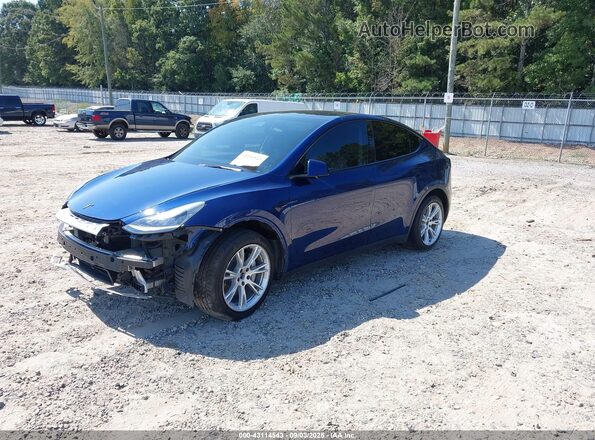 5YJYGDEE5MF176933 2021 TESLA MODEL Y Blue Առջևի ձախ երեք քառորդ տեսարան