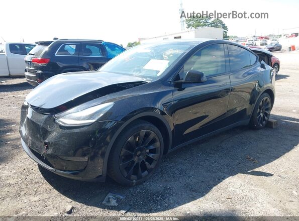 5YJYGDEE6MF080874 2021 TESLA MODEL Y Black Առջևի ձախ երեք քառորդ տեսարան