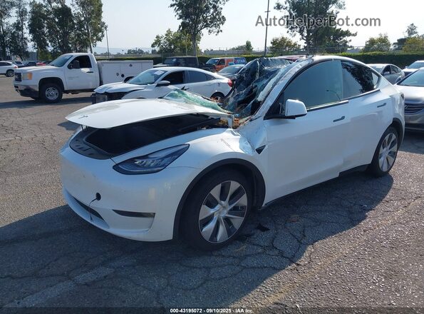 5YJYGDEE6MF229946 2021 TESLA MODEL Y White წინა მარცხენა ხედი სამი მეოთხედიდან