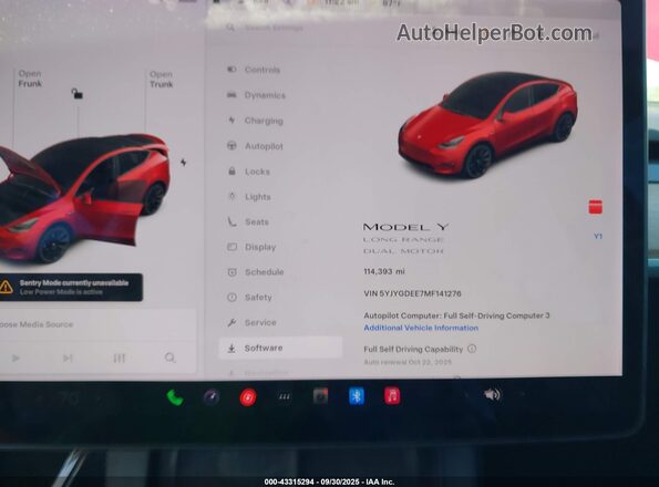 5YJYGDEE7MF141276 2021 TESLA MODEL Y Red უკანა სავარძლების ხედი