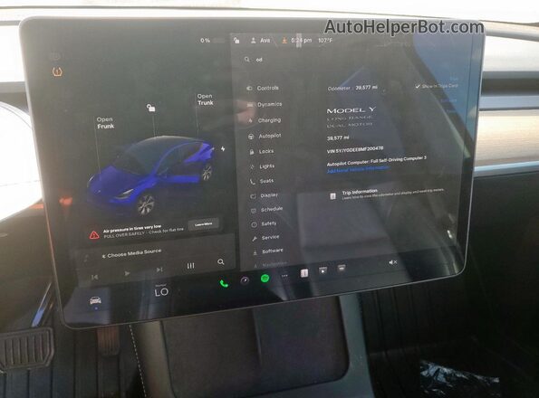 5YJYGDEE8MF200478 2021 TESLA MODEL Blue Սարքավորումների վահանակի տեսք