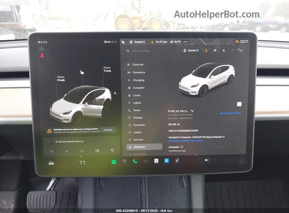 5YJYGDEE8MF241287 2021 TESLA MODEL Y White 