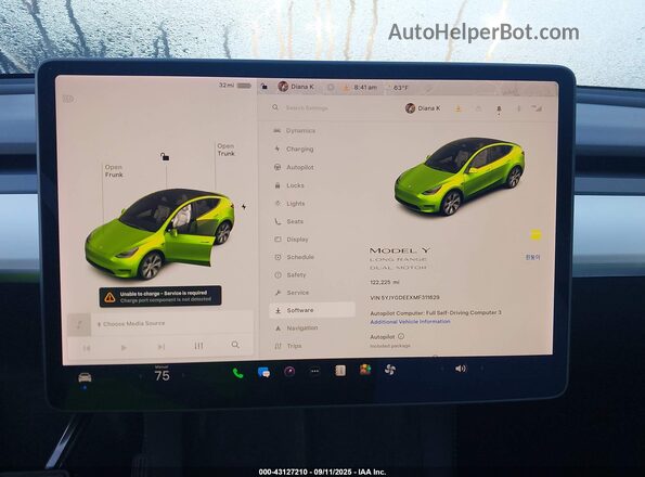 5YJYGDEEXMF311629 2021 TESLA MODEL Y Белый 