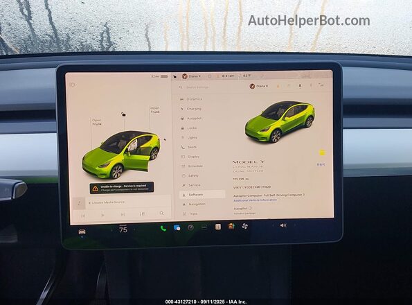 5YJYGDEEXMF311629 2021 TESLA MODEL Y Белый 