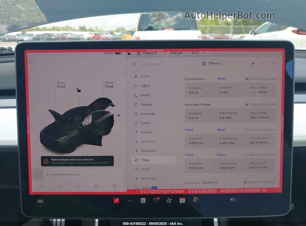 5YJYGDEF1MF121694 2021 TESLA MODEL Y Black Vista de los asientos traseros