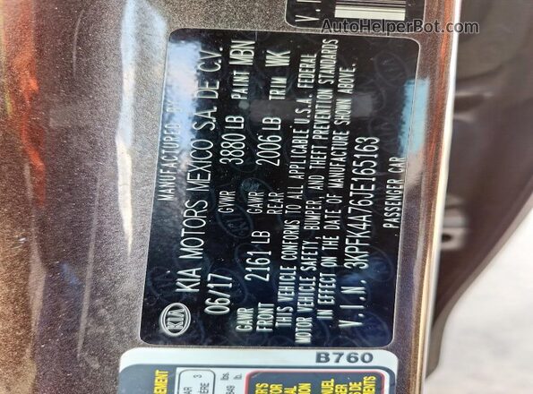 3KPFK4A76JE165163 2018 KIA FORTE Brown 