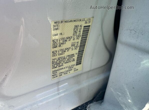 1N6AA1FB9LN511291 2020 NISSAN TITAN White 