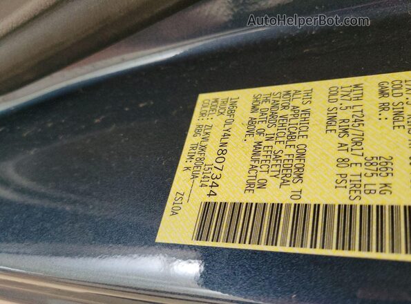 1N6BF0LY4LN807344 2020 NISSAN NV CARGO NV2500 HD Blue 