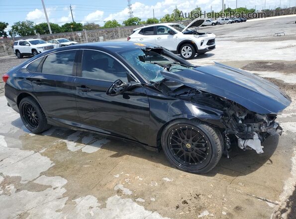 1HGCV1F33KA010090 2019 HONDA ACCORD Black Вид спереду