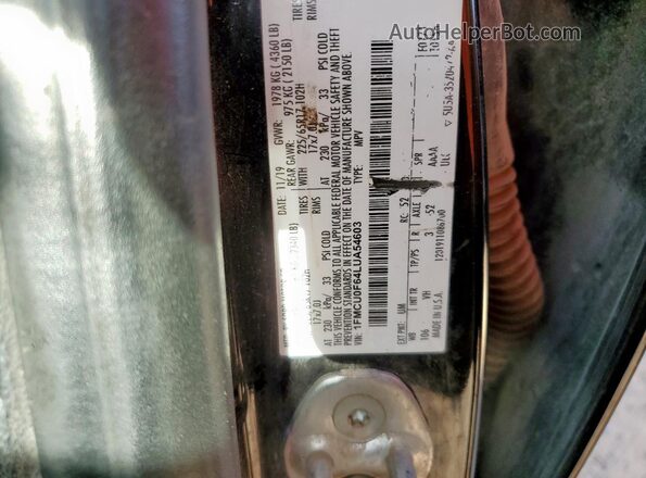 1FMCU0F64LUA54603 2020 FORD ESCAPE Black VIN კოდის სტიკერის ხედი