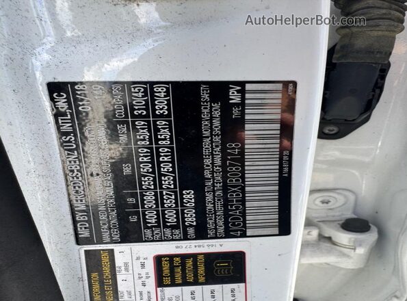 4JGDA5HBXJB087148 2018 MERCEDES-BENZ GLE-CLASS White 