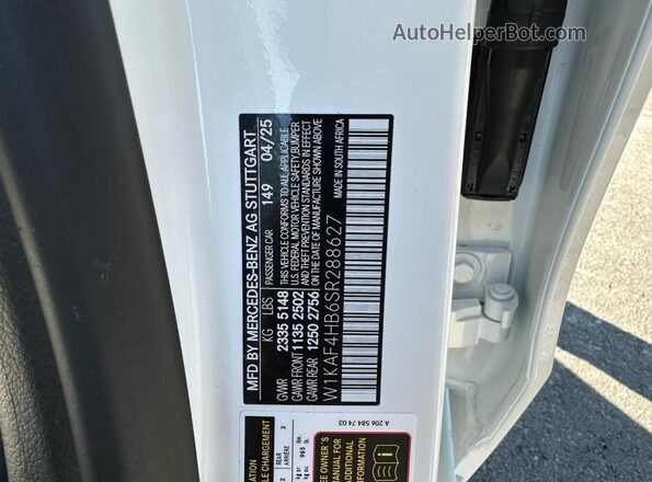 W1KAF4HB6SR288627 2025 MERCEDES-BENZ C-CLASS White Widok wnętrza z tyłu