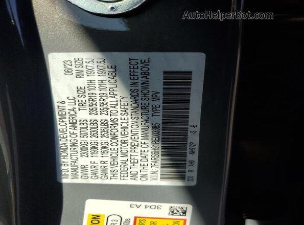 7FARS6H91RE003385 2024 HONDA CRV Gray 