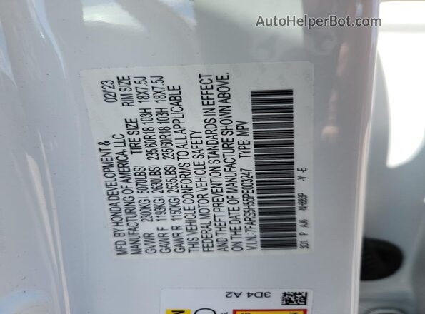 7FARS5H55PE003247 2023 HONDA CR-V Белый Вид подкапотного пространства