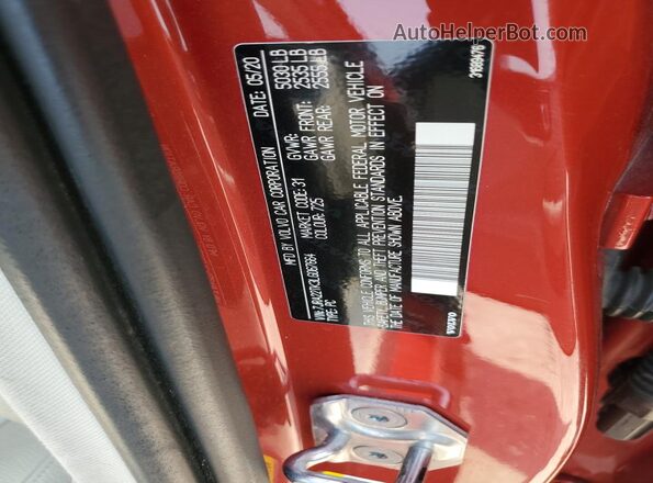 7JRA22TK3LG067664 2020 VOLVO S60 Red Вид підкапотного простору