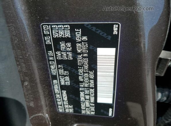 7JRL12TL4RG290440 2024 VOLVO S60 Угольный 