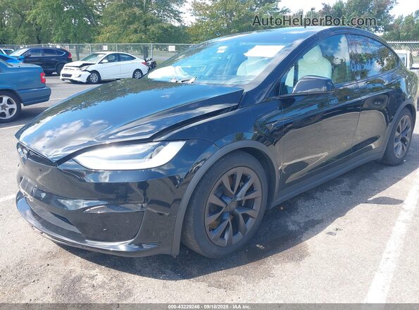7SAXCAE52PF366749 2023 TESLA MODEL X Black Передня ліва чверть