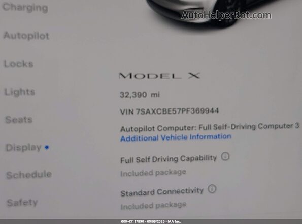 7SAXCBE57PF369944 2023 TESLA MODEL X White 