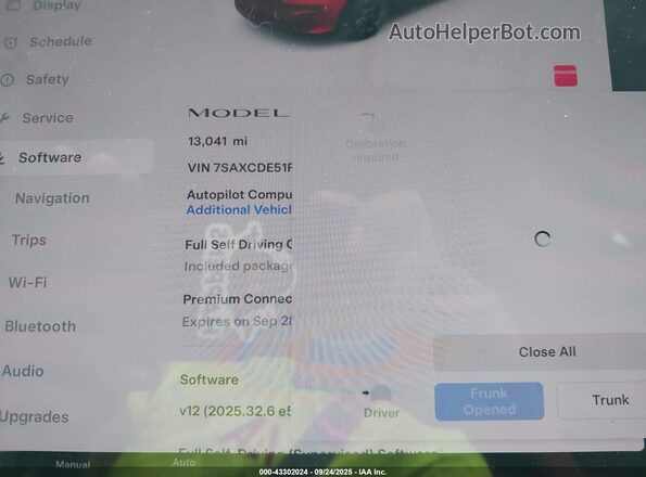 7SAXCDE51RF455524 2024 TESLA MODEL X Красный Вид задних сидений
