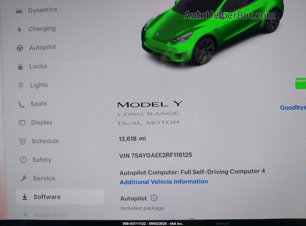 7SAYGAEE2RF118125 2024 TESLA MODEL Y White 