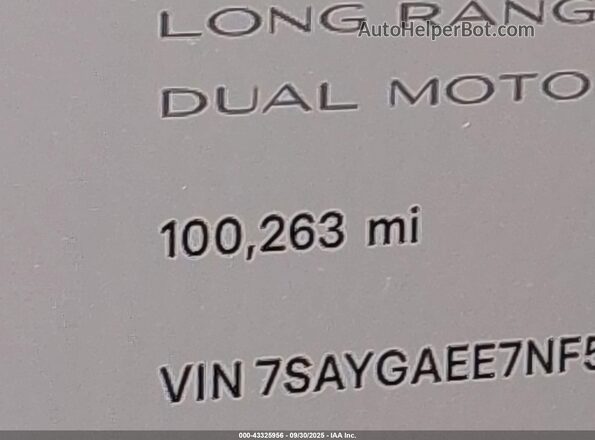7SAYGAEE7NF550199 2022 TESLA MODEL Y Gray Vista interior de 360 grados