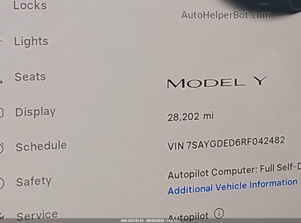 7SAYGDED6RF042482 2024 TESLA MODEL Y Dark Blue 