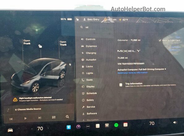 7SAYGDED7RF009961 2024 TESLA MODEL Black Widok zestawu wskaźników