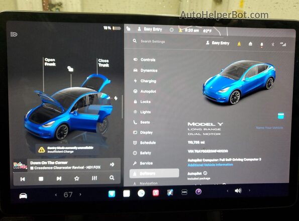7SAYGDEE0NF481230 2022 TESLA MODEL Blue 