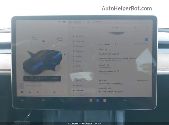 7SAYGDEE3PA123457 2023 TESLA MODEL Y Blue 