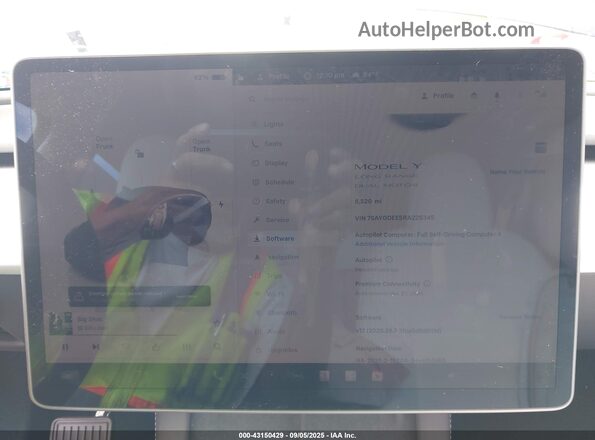 7SAYGDEE5RA225345 2024 TESLA MODEL Y Серый Вид задних сидений