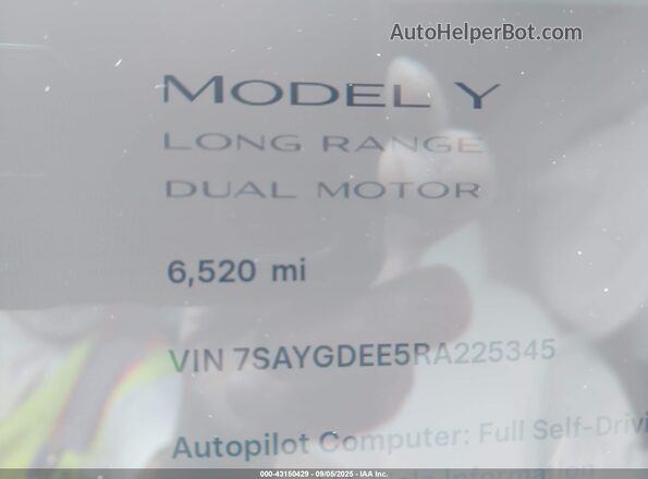 7SAYGDEE5RA225345 2024 TESLA MODEL Y Серый 