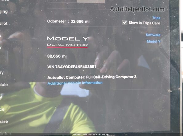 7SAYGDEF4NF403851 2022 TESLA MODEL Y Gray 