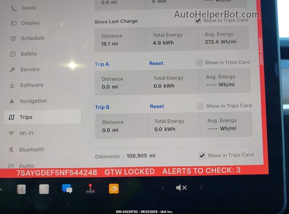 7SAYGDEF5NF544248 2022 TESLA MODEL Y Gray Vista de los asientos traseros