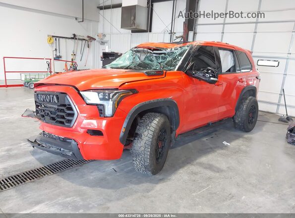 7SVAAABA9PX018405 2023 TOYOTA SEQUOIA Orange წინა მარცხენა ხედი სამი მეოთხედიდან