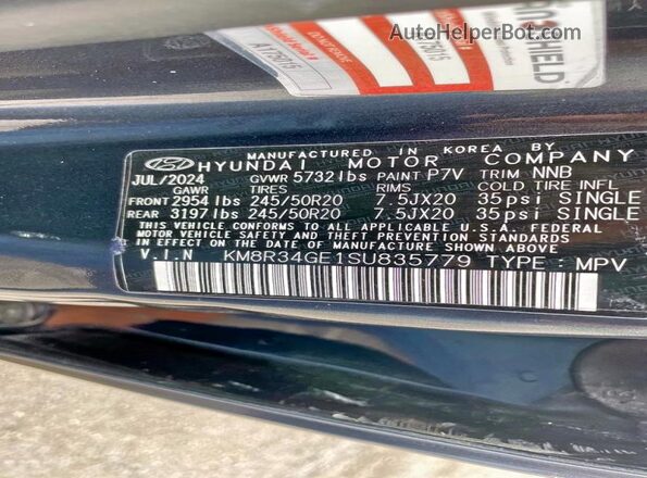 KM8R34GE1SU835779 2025 HYUNDAI PALISADE Gray 
