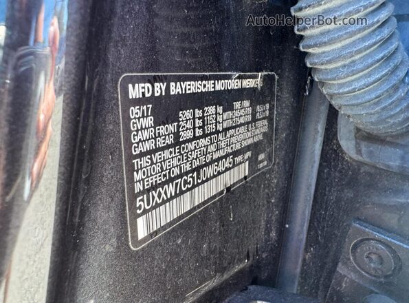 5UXXW7C51J0W64045 2018 BMW X4 Black 