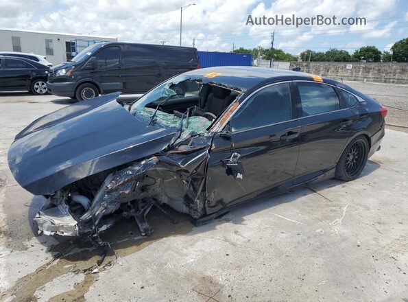 1HGCV1F33KA010090 2019 HONDA ACCORD Black Задня ліва чверть