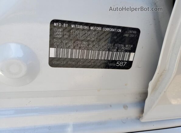 JA32V2FW2HU008993 2017 MITSUBISHI LANCER White 