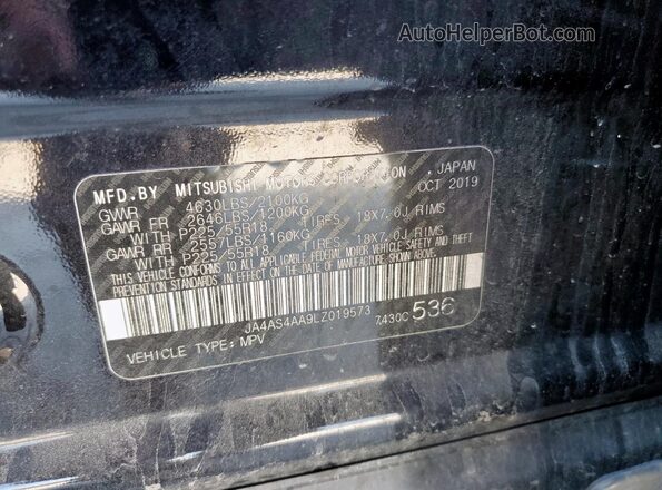 JA4AS4AA9LZ019573 2020 MITSUBISHI ECLIPSE Black 