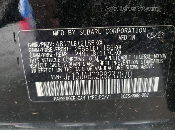 JF1GUABC2R8237870 2024 SUBARU IMPREZA Black 