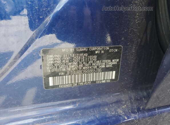 JF1GUABC8R8865786 2024 SUBARU IMPREZA Blue 