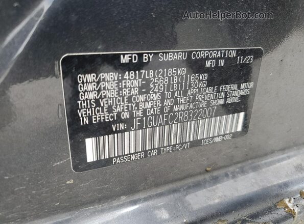JF1GUAFC2R8322007 2024 SUBARU IMPREZA Gray 
