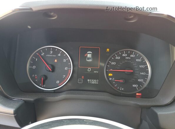JF1VBAF69N9031175 2022 SUBARU WRX Red ხელსაწყოთა პანელის ხედი