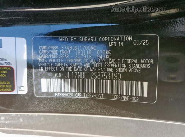 JF1ZNBE12S8753190 2025 TOYOTA GR Black 