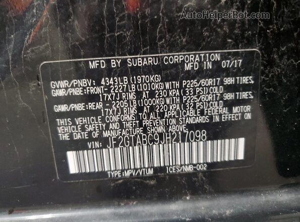 JF2GTABC9JH217098 2018 SUBARU CROSSTREK Black 