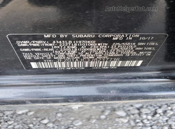 JF2GTAJC3J8237736 2018 SUBARU CROSSTREK Gray 