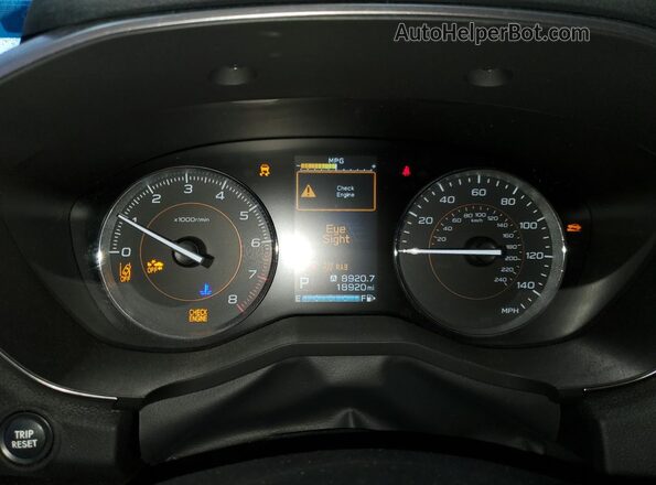 JF2GTAMCXKH384455 2019 SUBARU CROSSTREK Blue Widok zestawu wskaźników