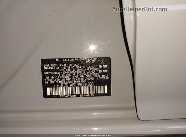 JF2GTAPC7M8334093 2021 SUBARU CROSSTREK Gray Շարժիչի բաժամունքի տեսք