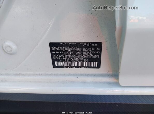 JF2GTHNC0M8207360 2021 SUBARU CROSSTREK Белый Вид подкапотного пространства